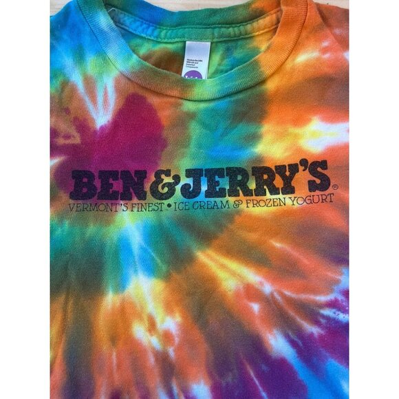 Ben and Jerrys Tie Dye Shirt American Apparel Multicolor Unisex Youth Size 4 - Picture 13 of 14